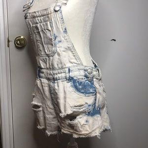 Almost Famous Shorts - Distressed Acid Wash Overall Shorts Almost Famous Shorts - Distressed Acid Wash Overall Shorts